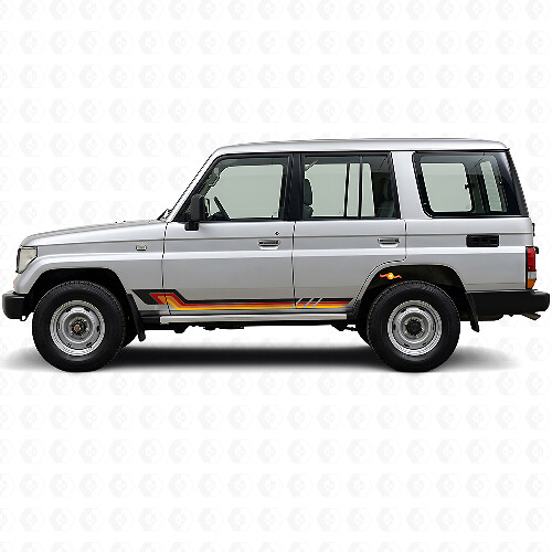 Autocollant en vinyle à bandes latérales style vintage pour Toyota Land Cruiser Prado 1990-1996_1