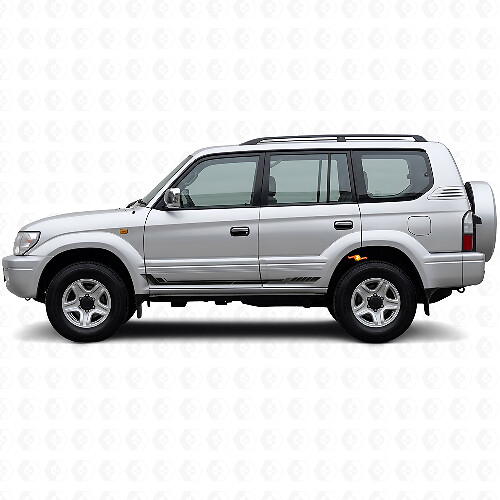 Autocollant en vinyle bandes latérales style course pour Toyota Land Cruiser Prado 1996-2002_1
