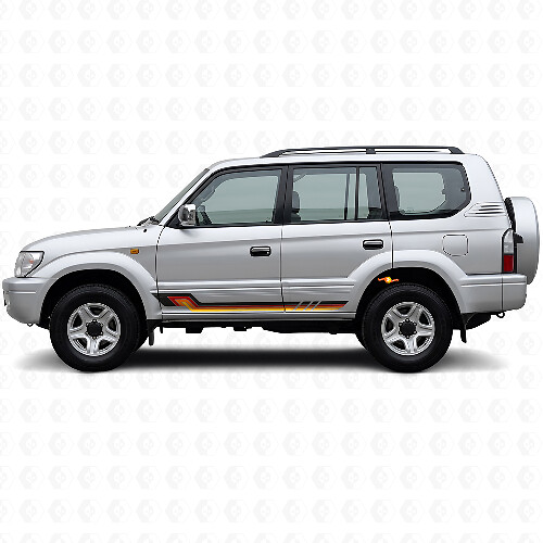 Autocollant en vinyle à bandes latérales style vintage pour Toyota Land Cruiser Prado 1996-2002_1