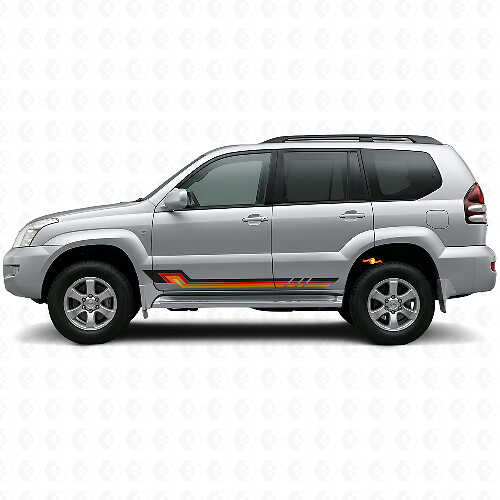 Autocollant en vinyle à bandes latérales de style vintage pour Toyota Land Cruiser Prado 2002-2009_1