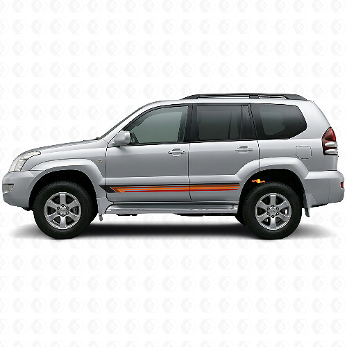 Autocollant vinyle latéral à rayures droites vintage pour Toyota Land Cruiser Prado 2002-2009_1