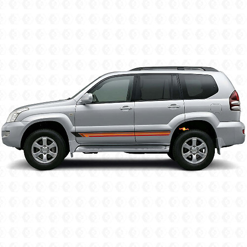 Autocollant vinyle latéral à rayures droites vintage pour Toyota Land Cruiser Prado 2002-2009