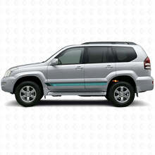 Autocollant vinyle latéral à rayures droites vintage pour Toyota Land Cruiser Prado 2002-2009_2