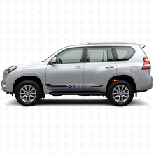 Déco Vinyle à Rayures Latérales Drapeau à Damier pour Toyota Land Cruiser Prado 2009-2023_2