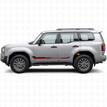 Autocollant en vinyle à rayures latérales à damier pour Toyota Land Cruiser Prado 2023+_3