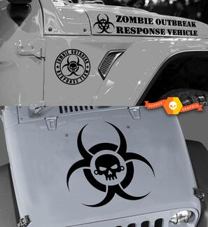 Autocollant Jeep Rubicon Wrangler Zombie Outbreak Response Team Wrangler KIT COMPLET