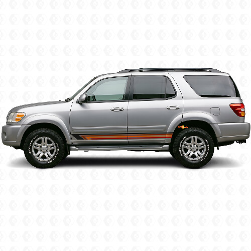 Autocollant vinyle latéral à rayures droites vintage pour Toyota Sequoia 2000-2007_1