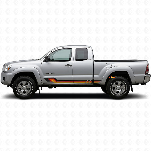 Autocollant en vinyle à rayures latérales style vintage pour Toyota Tacoma 2004-2015_1