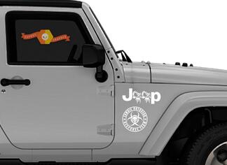 Jeep Rubicon Wrangler Zombie Outbreak Response Team Wrangler Sticker Crâne #2