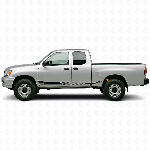 Autocollant en vinyle à bandes latérales damier pour Toyota Tundra 1999-2006_1