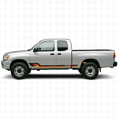 Autocollant en vinyle à bandes latérales style vintage pour Toyota Tundra 1999-2006_1