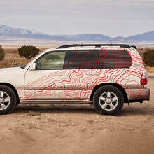 Autocollant en vinyle bandes latérales style topographique pour Toyota Land Cruiser 100_3