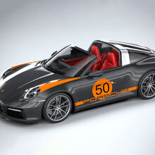 Décalque en vinyle à bandes latérales Style Héritage pour Porsche 911 Targa 4S_3