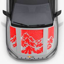 Autocollants en vinyle de style topographique de montagne pour capot Jeep Compass 2026 2