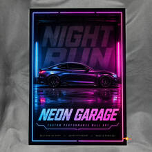 Panneau Mural en Acrylique Brillant Performance Neon Garage 2