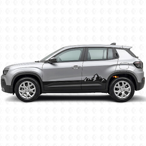 Décalcomanie Vinyle Minces Rayures Montagnes pour Bas de Caisse Jeep Avenger 2023+_1