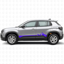 Décalcomanie Vinyle Minces Rayures Montagnes pour Bas de Caisse Jeep Avenger 2023+_2