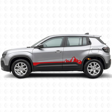 Décalcomanie Vinyle Minces Rayures Montagnes pour Bas de Caisse Jeep Avenger 2023+_3