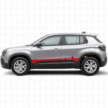 Décalcomanie en vinyle à larges rayures montagnes pour bas de caisse Jeep Avenger 2023+_3