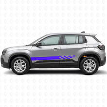 Autocollant Vinyle Latéral à Rayures Damier pour Jeep Avenger 2023+_2