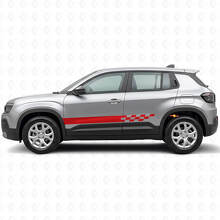 Autocollant Vinyle Latéral à Rayures Damier pour Jeep Avenger 2023+_3