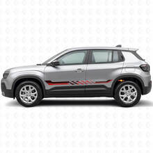 Autocollant en vinyle à rayures latérales à carreaux pour Jeep Avenger 2023+_3