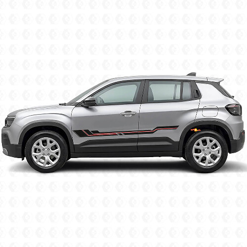 Autocollant en vinyle à rayures courbées pour bas de caisse Jeep Avenger 2023+_1