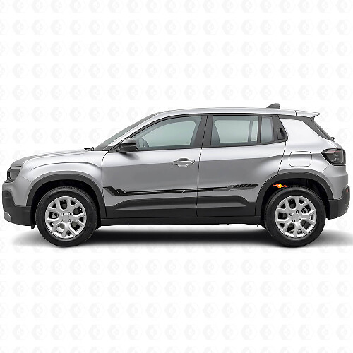 Autocollant en vinyle à bandes latérales style course pour Jeep Avenger 2023+_1