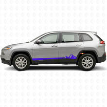 Autocollant vinyle latéral à fines rayures montagnes pour Jeep Cherokee KL 2013-2023_2