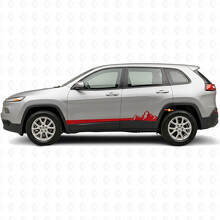 Autocollant vinyle latéral à fines rayures montagnes pour Jeep Cherokee KL 2013-2023_3
