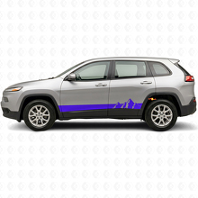 Autocollant latéral en vinyle à larges bandes montagnes pour Jeep Cherokee KL 2013-2023_2