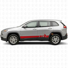 Autocollant latéral en vinyle à larges bandes montagnes pour Jeep Cherokee KL 2013-2023_3