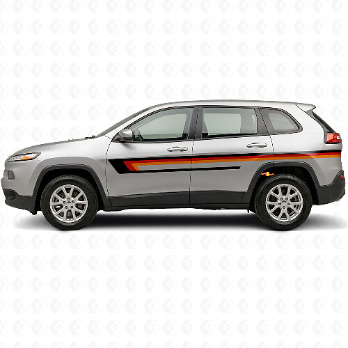 Autocollant en vinyle latéral à triple rayures pour porte de Jeep Cherokee KL 2013-2023