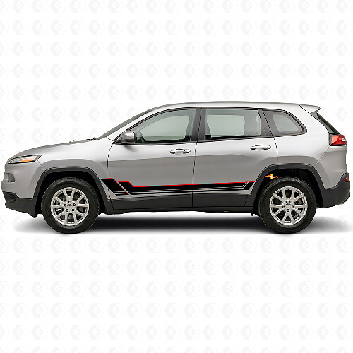 Kit d'autocollants vinyle bandes jumelles pour portes Jeep Cherokee KL 2013-2023_1