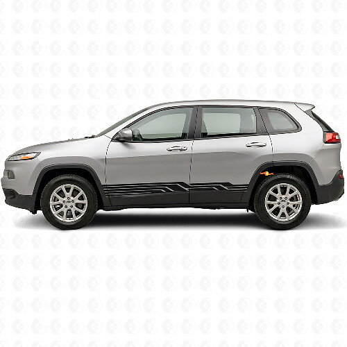 Autocollant latéral en vinyle à rayures entrelacées pour Jeep Cherokee KL 2013-2023_1