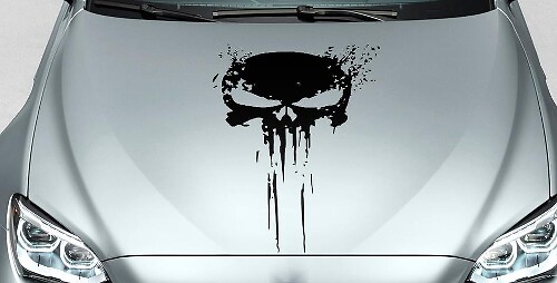 PUNISHER crâne Distressed sang capot côté vinyle autocollant autocollant pour piste de voiture suv #33
