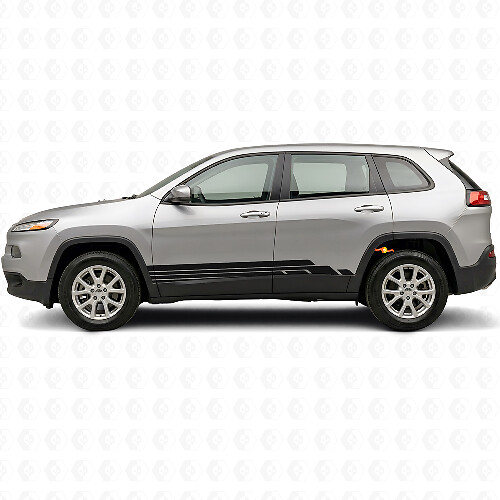 Kit de décalcomanies latérales en vinyle avec bandes courbes pour Jeep Cherokee KL 2013-2023