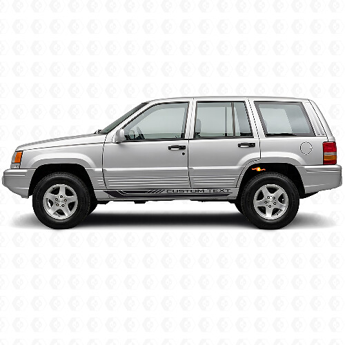 Autocollant en vinyle à rayures latérales courbes à damier pour Jeep Grand Cherokee 1993-1998