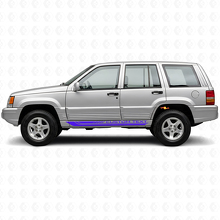 Autocollant en vinyle à rayures latérales courbes à damier pour Jeep Grand Cherokee 1993-1998_2