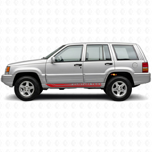Autocollant en vinyle à rayures latérales courbes à damier pour Jeep Grand Cherokee 1993-1998_3