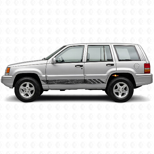 Autocollant latéral vinyle à rayures style topographique pour Jeep Grand Cherokee 1993-1998
