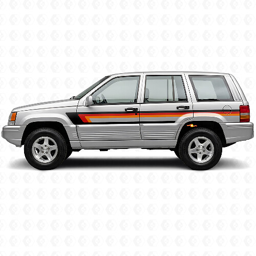 Autocollant vinyle triple bandes latéral pour porte Jeep Grand Cherokee 1993-1998
