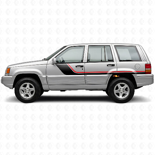 Autocollant Vinyle Latéral à Doubles Bandes pour Jeep Grand Cherokee 1993-1998