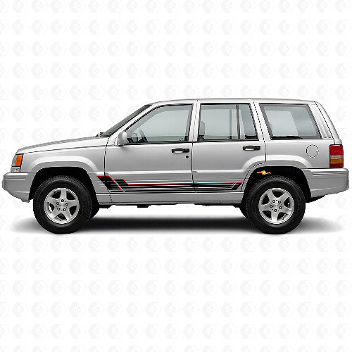 Kit d'autocollants vinyle bandes jumelles pour portes Jeep Grand Cherokee 1993-1998