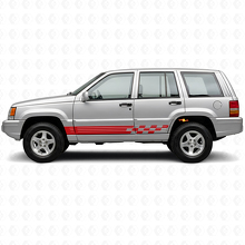 Autocollant Vinyle Latéral à Rayures à Damier pour Jeep Grand Cherokee 1993-1998_3