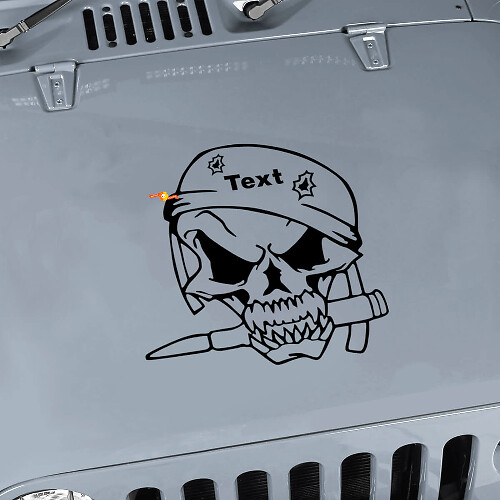 Autocollant en vinyle capuche crâne de soldat militaire personnalisé pour Jeep Wrangler