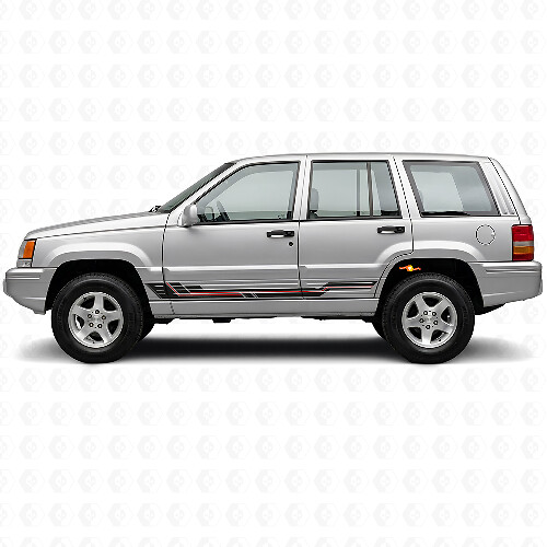 Autocollant en vinyle de bas de caisse à bandes courbes pour Jeep Grand Cherokee 1993-1998_1