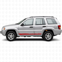 Autocollant vinyle bandes latérales courbées à damier pour Jeep Grand Cherokee 1999-2004_3