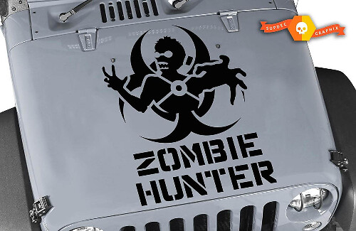 Autocollant en vinyle Zombie Hunter Hood pour Jeep Wrangler