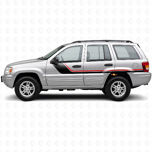 Autocollant Vinyle Latéral Double Bande pour Jeep Grand Cherokee 1999-2004_1